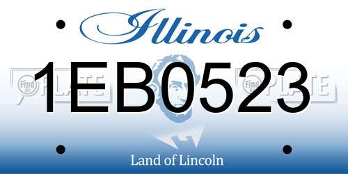 1EB0523 Illinois License Plate