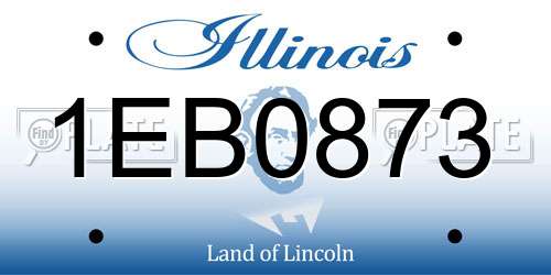 1EB0873 Illinois License Plate