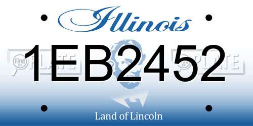 1EB2452 Illinois License Plate