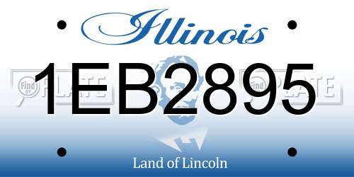 1EB2895 Illinois License Plate