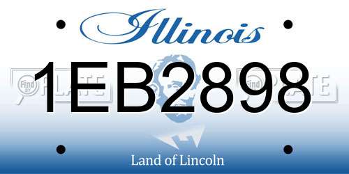 1EB2898 Illinois License Plate