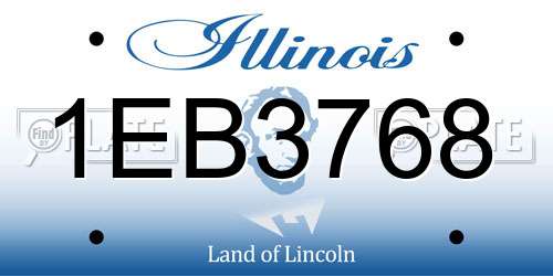 1EB3768 Illinois License Plate