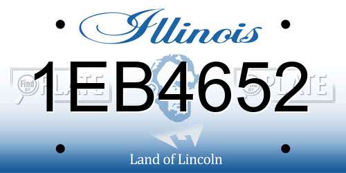 1EB4652 Illinois License Plate