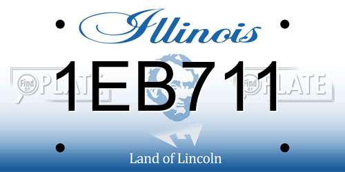 1EB711 Illinois License Plate