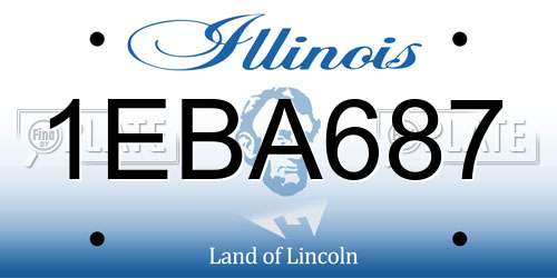 1EBA687 Illinois License Plate