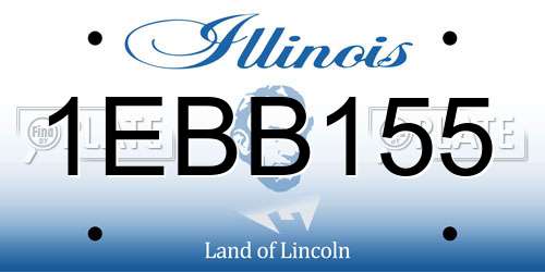 1EBB155 Illinois License Plate