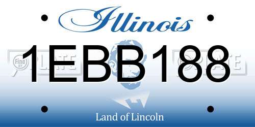 1EBB188 Illinois License Plate