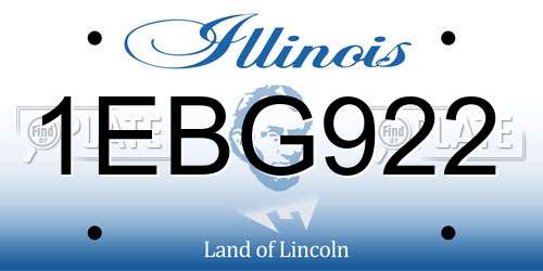 1EBG922 Illinois License Plate