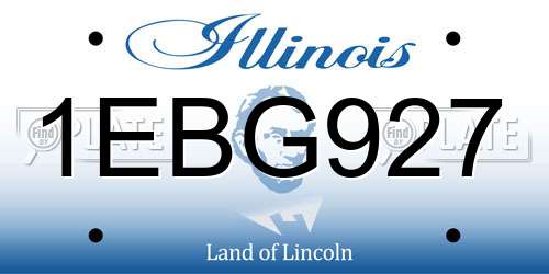 1EBG927 Illinois License Plate