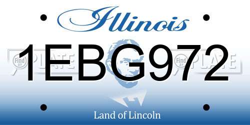 1EBG972 Illinois License Plate