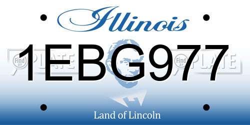 1EBG977 Illinois License Plate