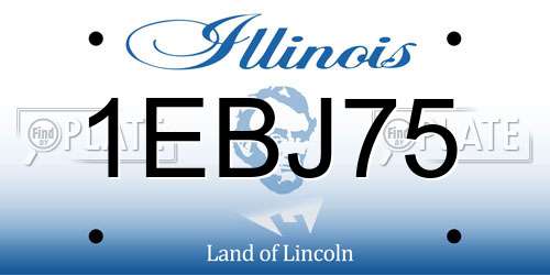 1EBJ75 Illinois License Plate