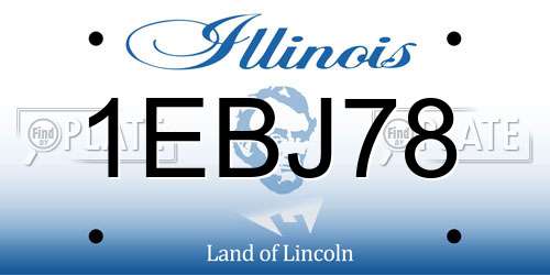1EBJ78 Illinois License Plate