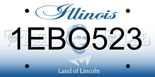 1EBO523 Illinois License Plate
