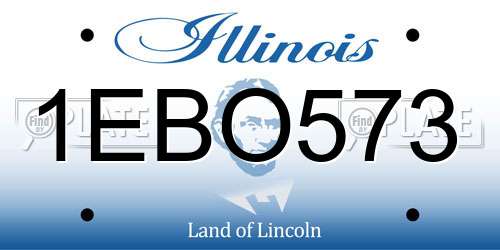 1EBO573 Illinois License Plate