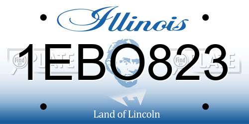 1EBO823 Illinois License Plate