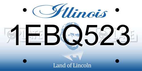 1EBQ523 Illinois License Plate