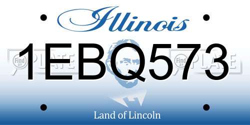 1EBQ573 Illinois License Plate
