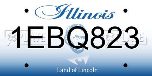 1EBQ823 Illinois License Plate