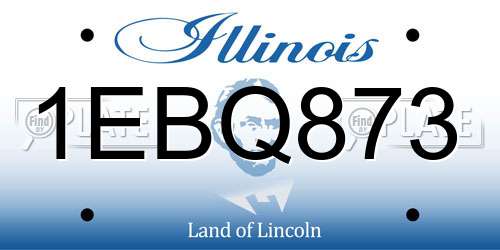 1EBQ873 Illinois License Plate