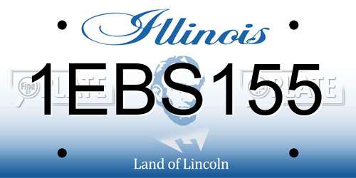 1EBS155 Illinois License Plate
