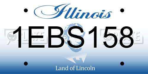 1EBS158 Illinois License Plate