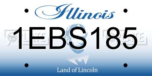 1EBS185 Illinois License Plate
