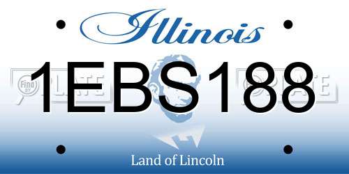 1EBS188 Illinois License Plate