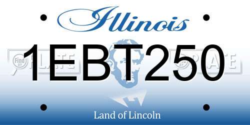 1EBT250 Illinois License Plate