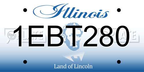 1EBT280 Illinois License Plate