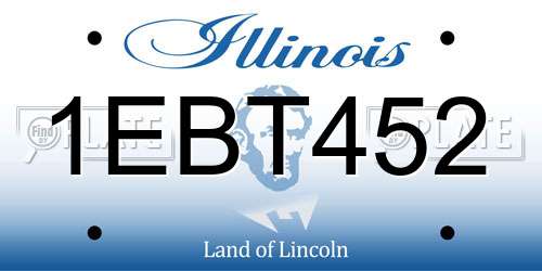 1EBT452 Illinois License Plate