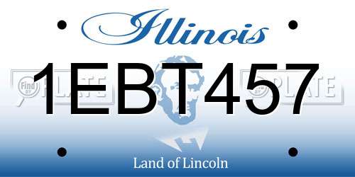 1EBT457 Illinois License Plate
