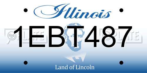 1EBT487 Illinois License Plate
