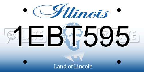 1EBT595 Illinois License Plate