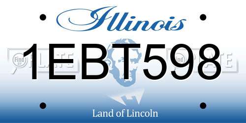 1EBT598 Illinois License Plate