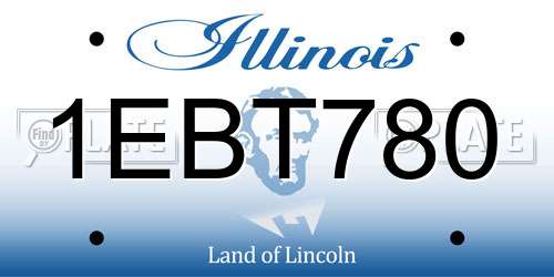 1EBT780 Illinois License Plate