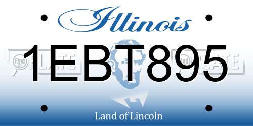 1EBT895 Illinois License Plate