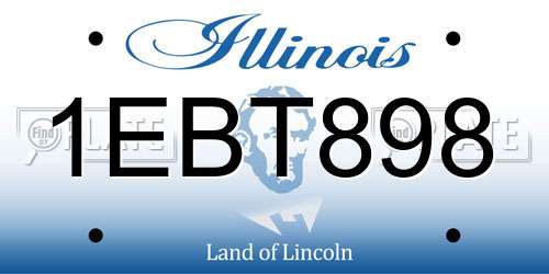 1EBT898 Illinois License Plate