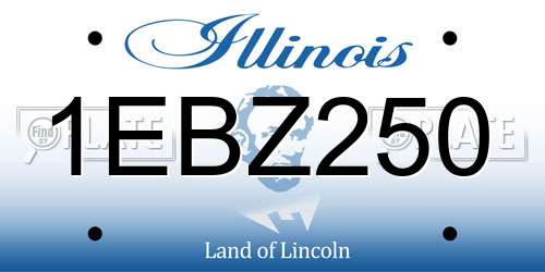 1EBZ250 Illinois License Plate