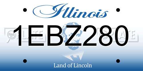 1EBZ280 Illinois License Plate