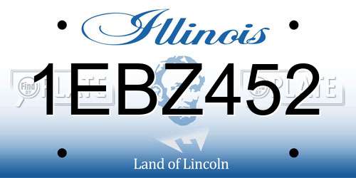 1EBZ452 Illinois License Plate