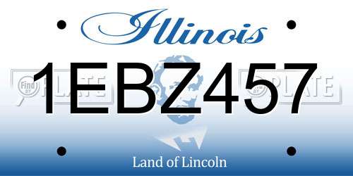 1EBZ457 Illinois License Plate