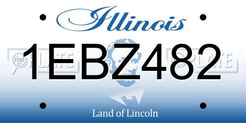 1EBZ482 Illinois License Plate