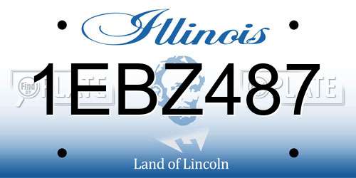 1EBZ487 Illinois License Plate