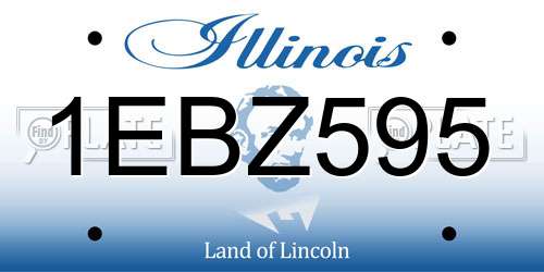 1EBZ595 Illinois License Plate