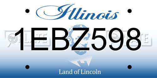 1EBZ598 Illinois License Plate