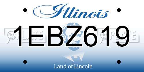1EBZ619 Illinois License Plate
