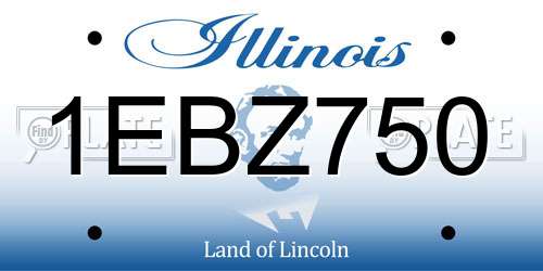 1EBZ750 Illinois License Plate