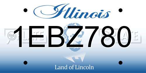 1EBZ780 Illinois License Plate