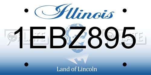 1EBZ895 Illinois License Plate